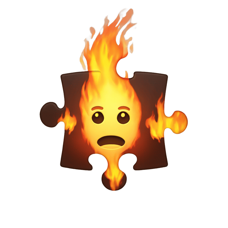 genmoji：燃烧的拼图块
