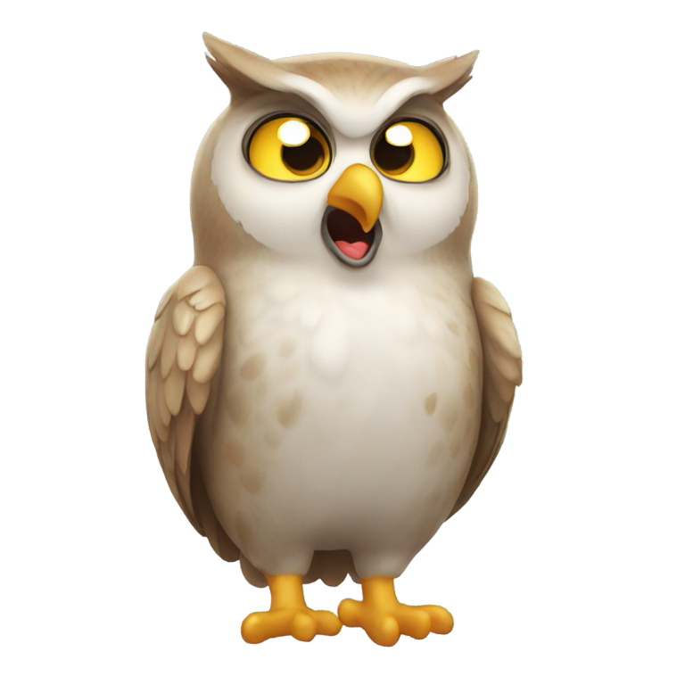 絵文字：フクロウがおならをする