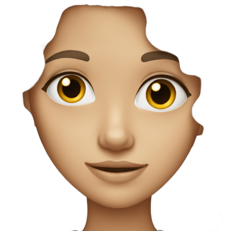 絵文字：a girl with dark blonde wavy hair and grey eyes