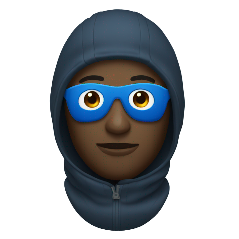genmoji：圆形黑人男子戴着蓝色滑雪面罩