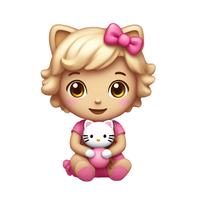 genmoji：凯蒂猫手持小巧毛绒泰迪熊