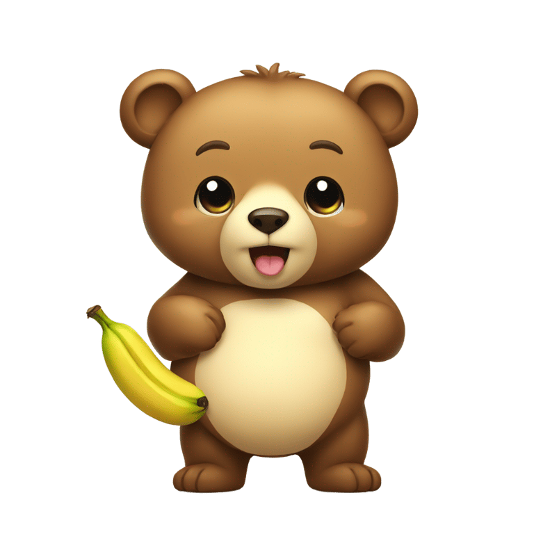 genmoji : Bear with Banane in hand cute
