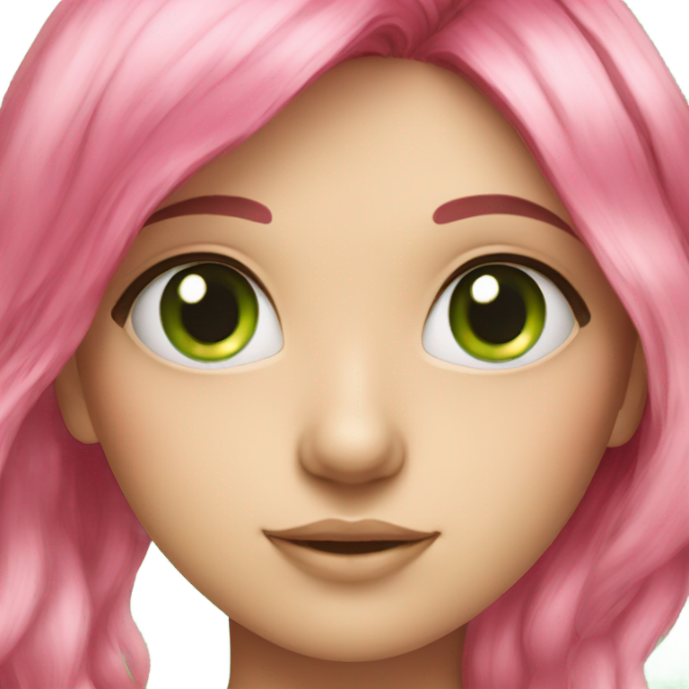 genmoji : Caméléon et fille aux cheveux roses et aux yeux verts