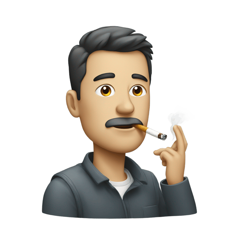 genmoji: Men smoking a cigarette