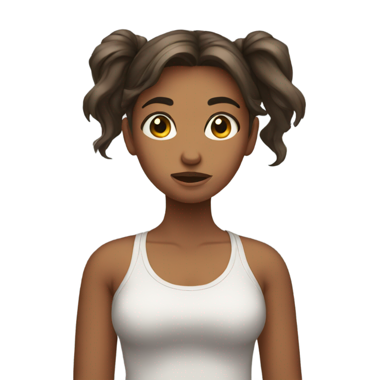 genmoji：女孩猛烈地抓着脖子
