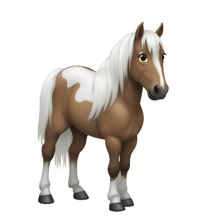 genmoji：患有明显严重唐氏综合症的马