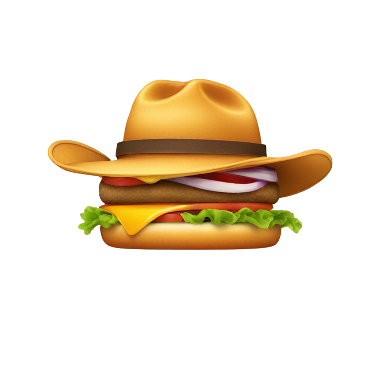 genmoji: a hamburger wearing a
cowboy hat