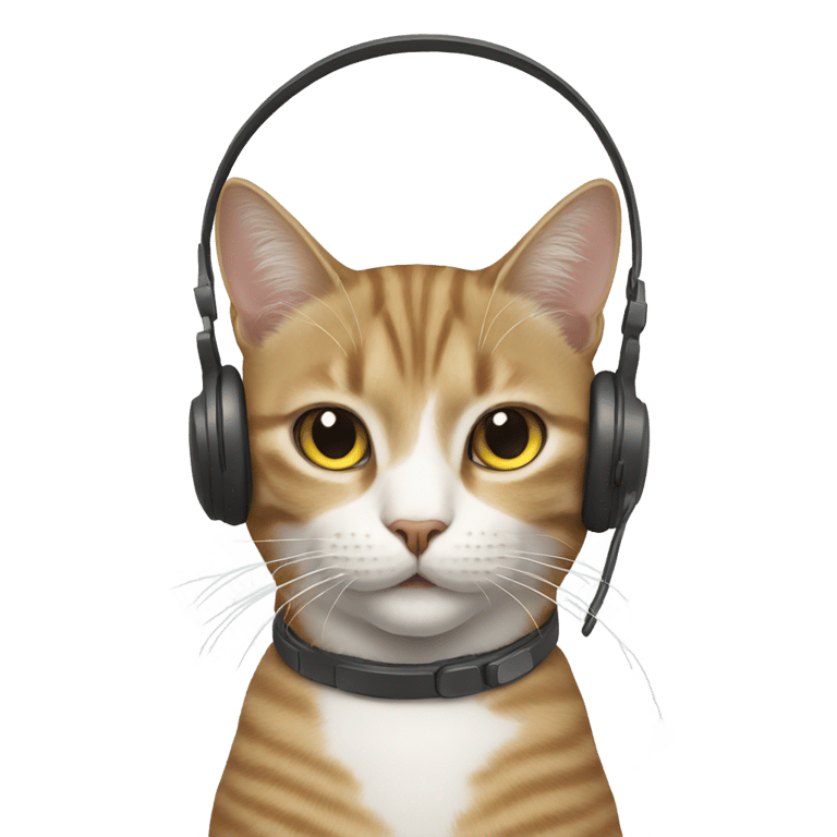 genmoji: cat with a headset