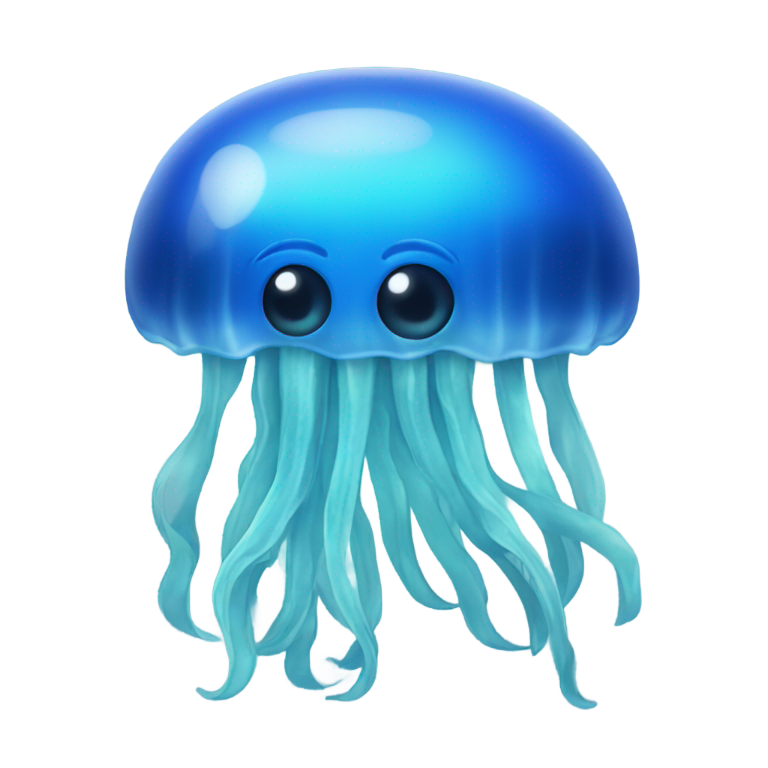 genmoji : Méduse bleue sans yeux