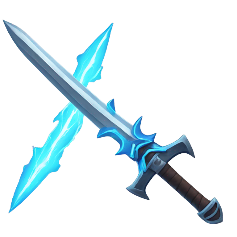 genmoji: Two swords and blue lightning