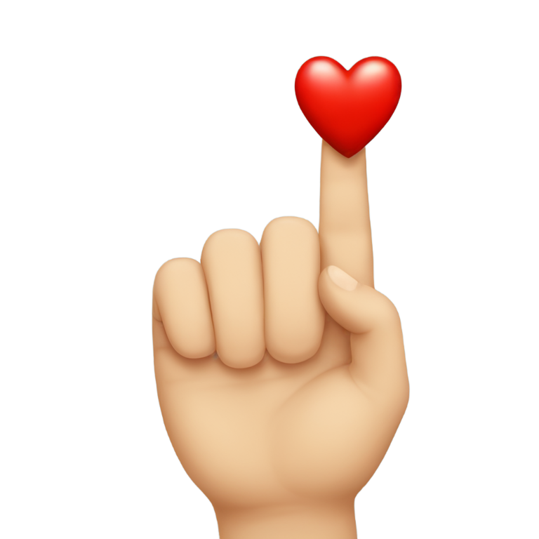 genmoji: A middlefinger paired with a red heart