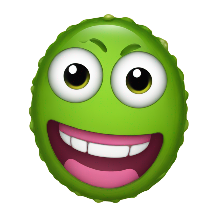 絵文字：ピクルスを目にしたスマイリー