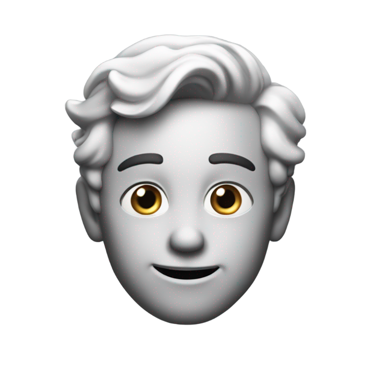 genmoji：狡黠的微笑，低垂的快乐眼睛看向一侧，用手引导言语朝一个方向