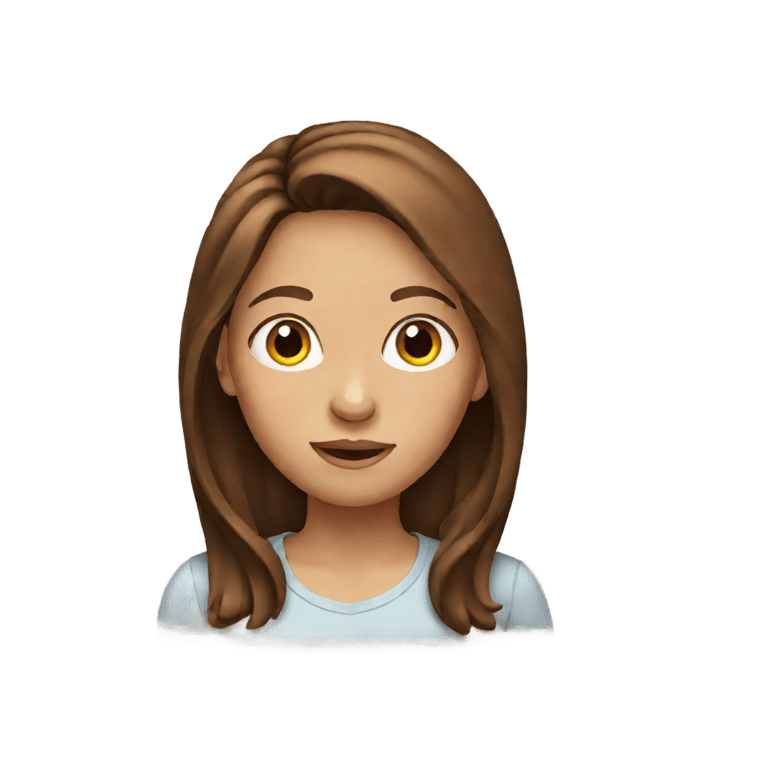 genmoji：有棕色头发的女孩