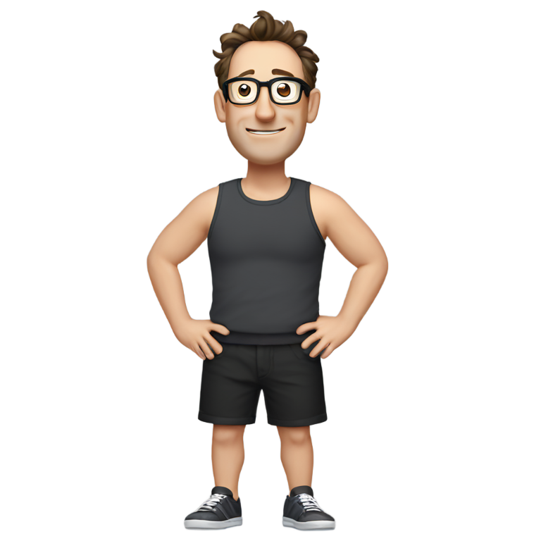 genmoji : Tom Kenny portant un short noir