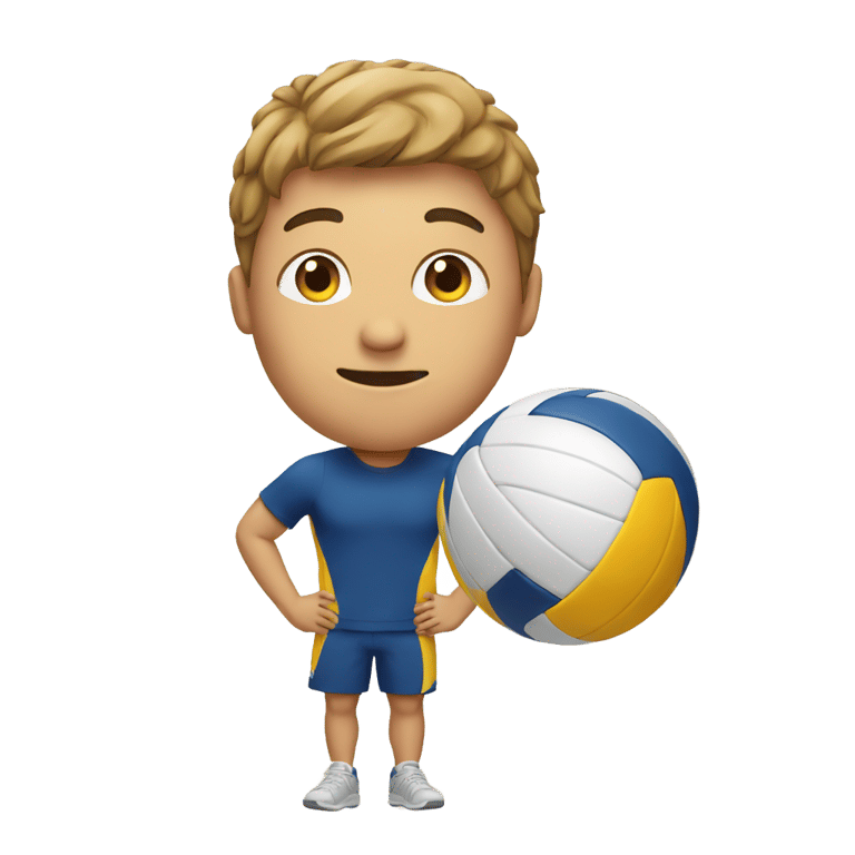 絵文字：person with a volleyball as his face
