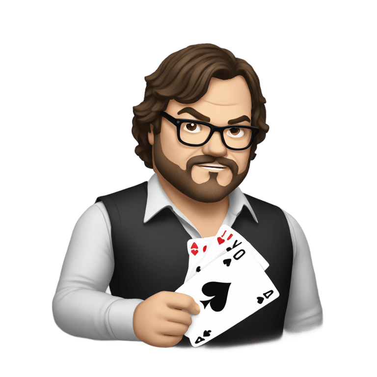 genmoji：jack black playing black jack