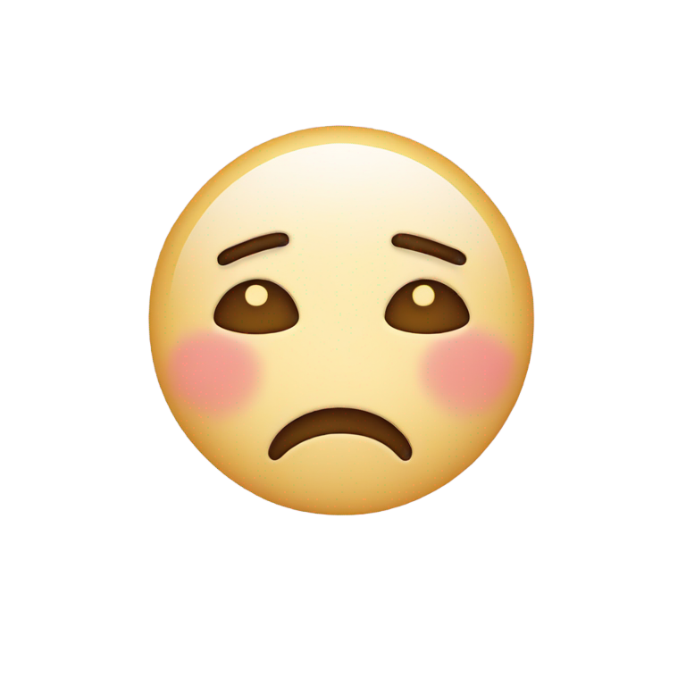 genmoji: Sad face blushing