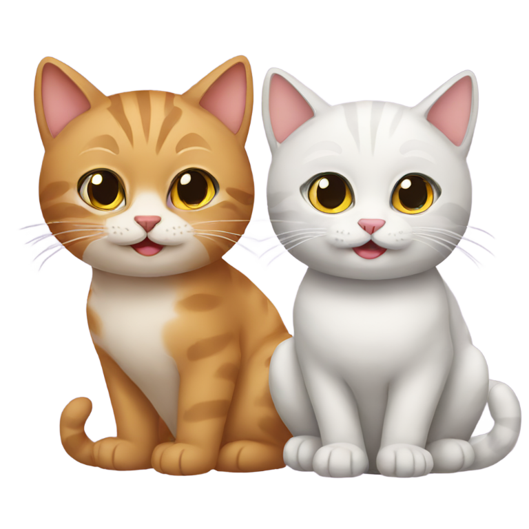 genmoji : 2 chats identiques avec quelques différences