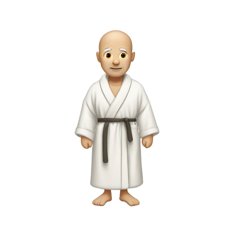genmoji：老秃头男人穿着浴袍