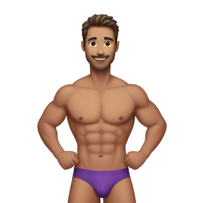 genmoji：穿紫色内裤的男人