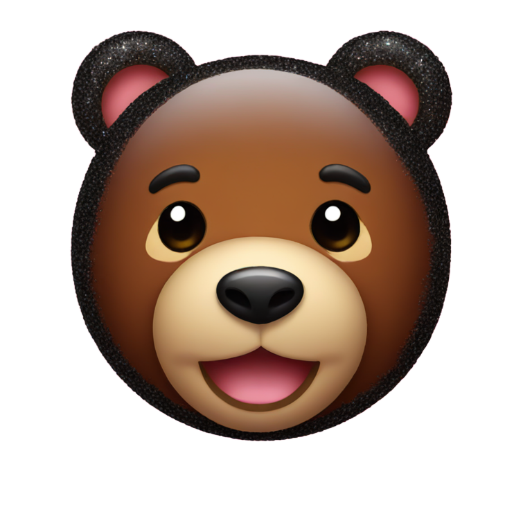 genmoji : Faites-moi un emoji ours mignon souriant avec des paillettes