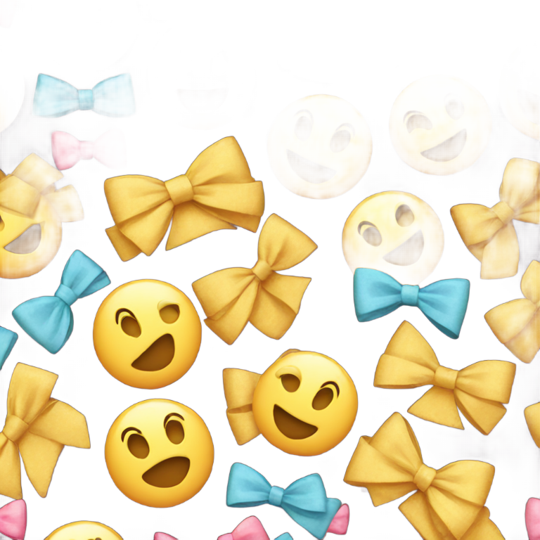 絵文字：SMiley face with preppy bows and IPhone