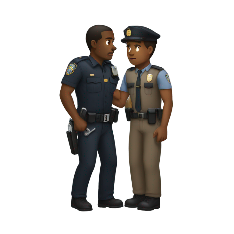 genmoji: Black male being arrested