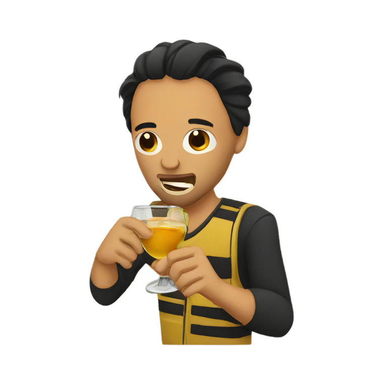 genmoji：天蝎座喝龙舌兰酒。