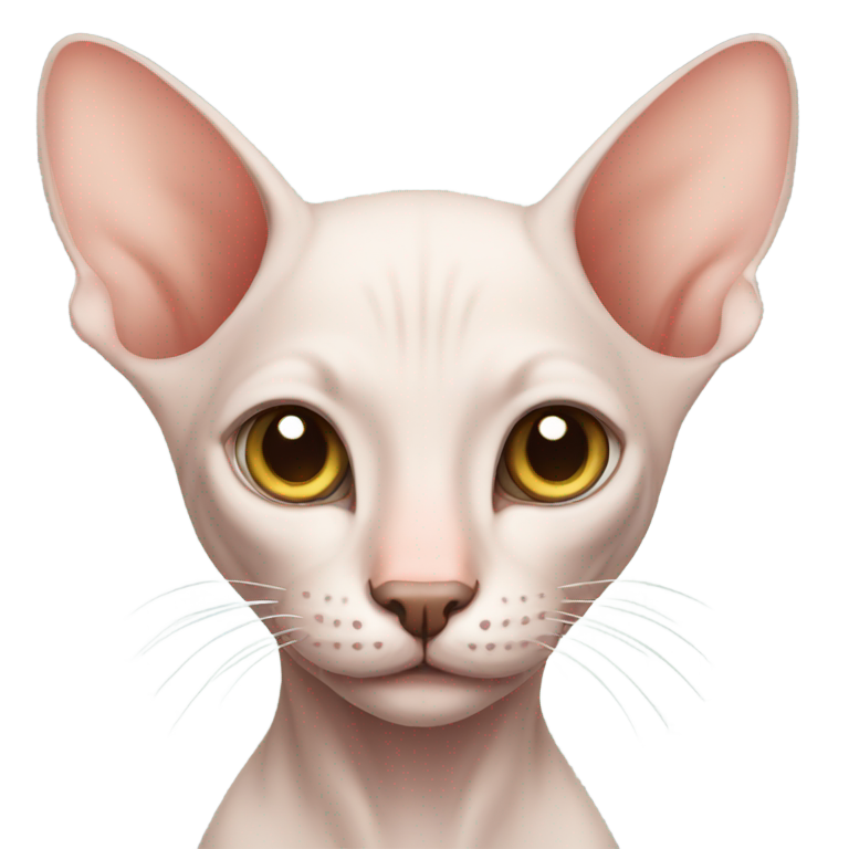 genmoji: Skinny Hairless cat with body