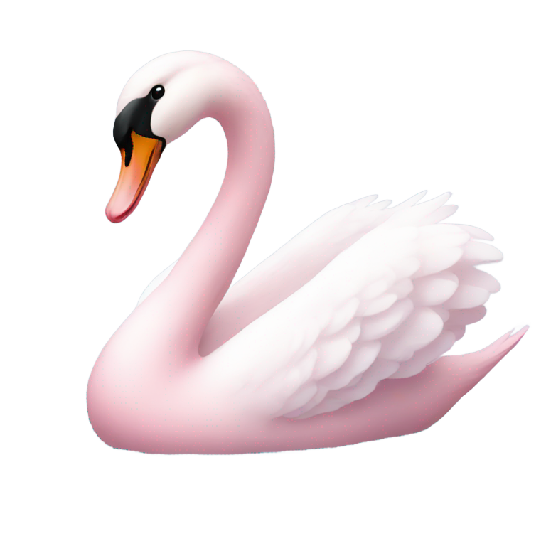 絵文字：ライトピンクの白鳥
