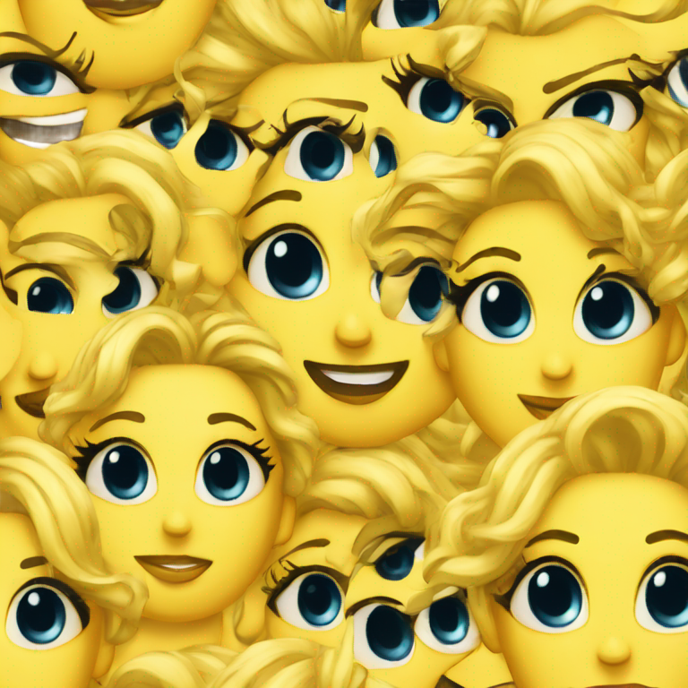 genmoji：yellow emoji with baddie lashes and baddie hair and baddie nails they have slicked edges