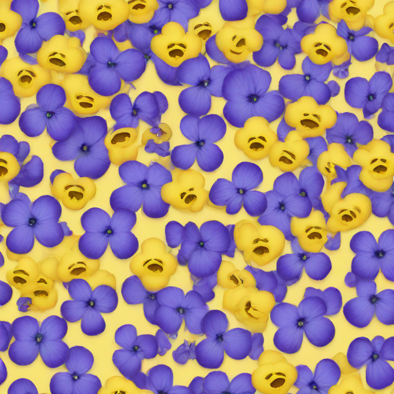 genmoji : Beaucoup de violettes en jaune et bleu