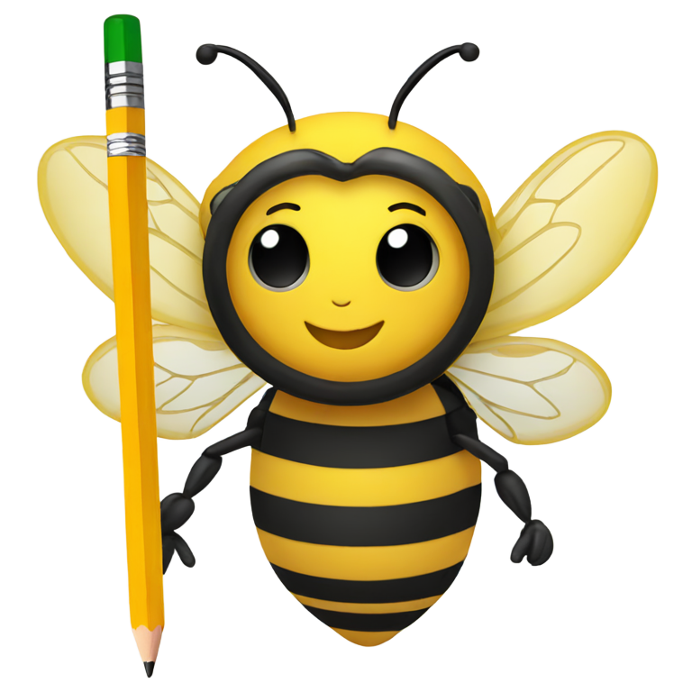 genmoji : Une abeille avec un crayon