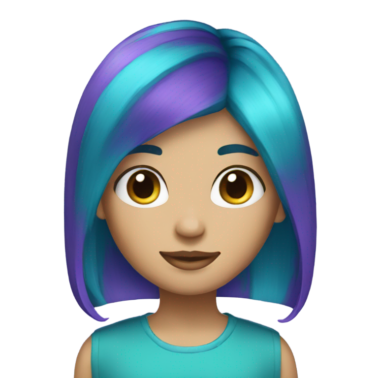genmoji：蓝色、紫色和青绿色头发