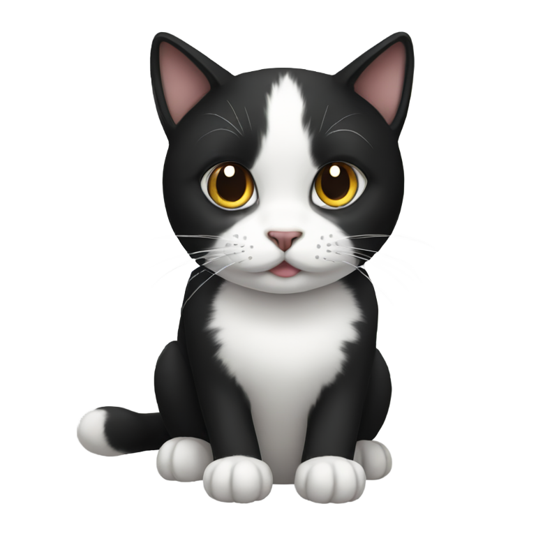 genmoji : Black an white cat