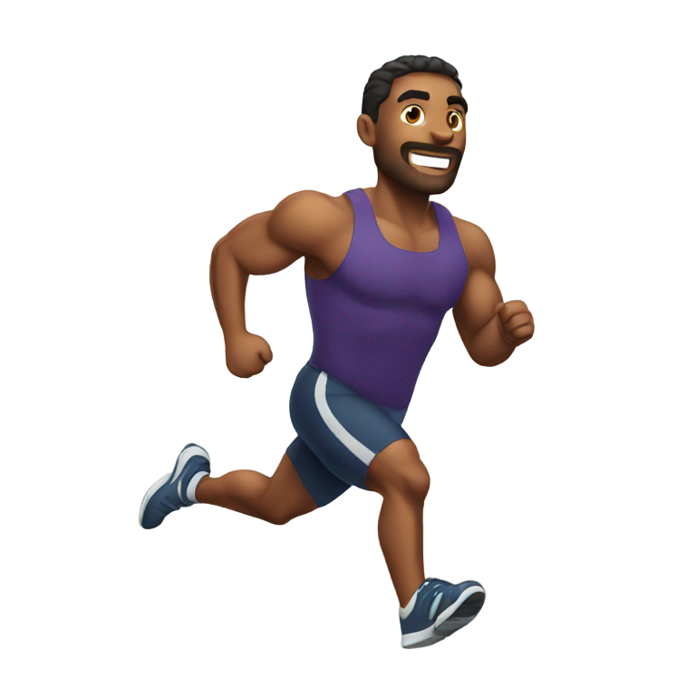 genmoji: A very strong man running
