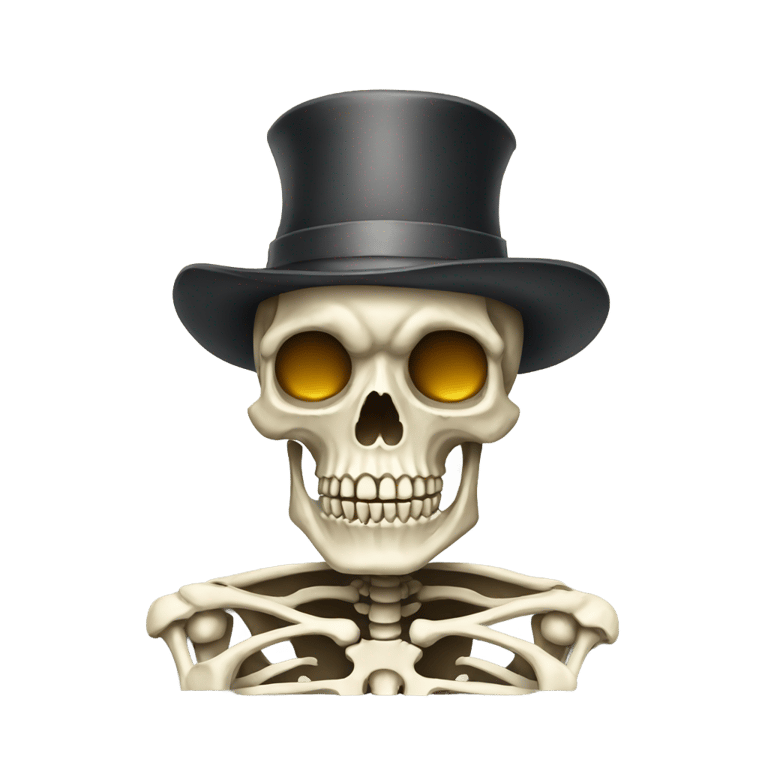 絵文字：Skeleton with hat