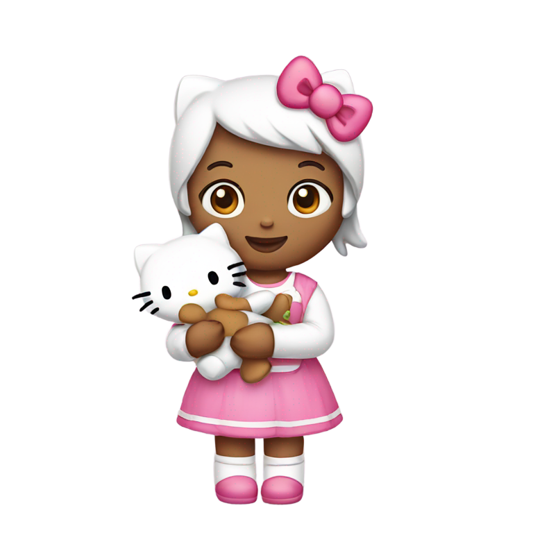 genmoji：凯蒂猫手持泰迪熊