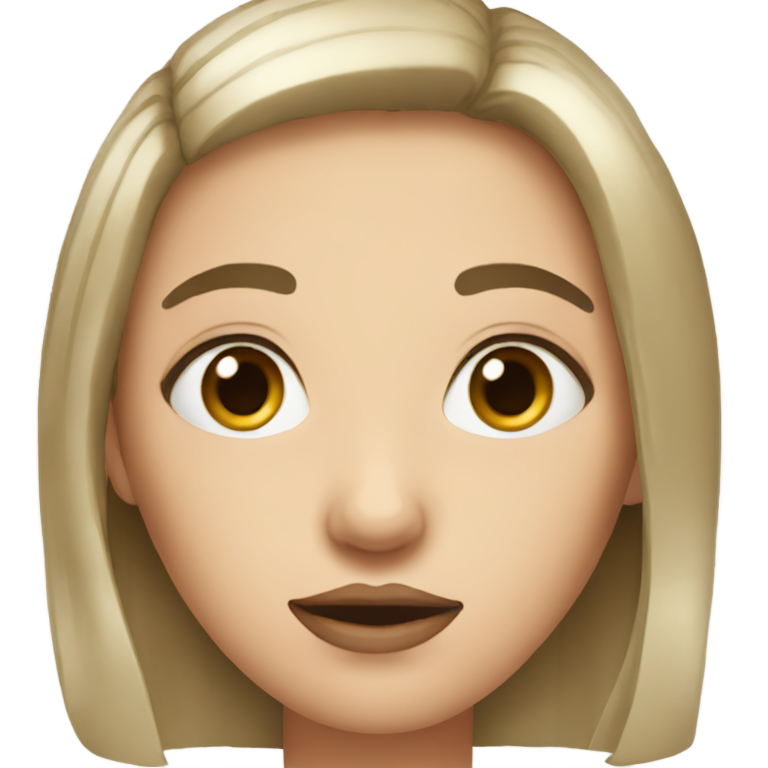 genmoji : Une dame française avec des yeux énormes et proéminents, très impolie et qui dit souvent "o fits".