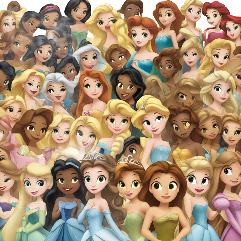 genmoji: all the disney princesses