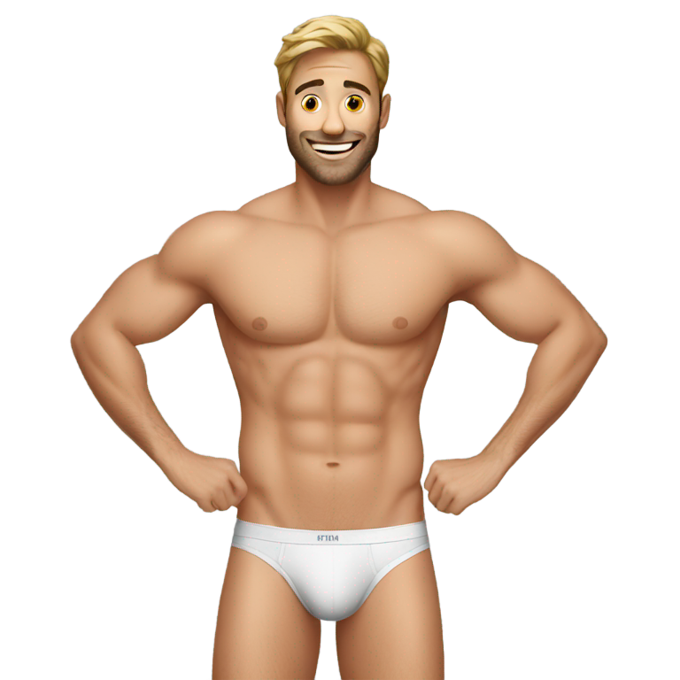 genmoji: men christmas underwear model