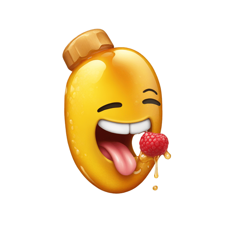genmoji : Tongue licking honey
