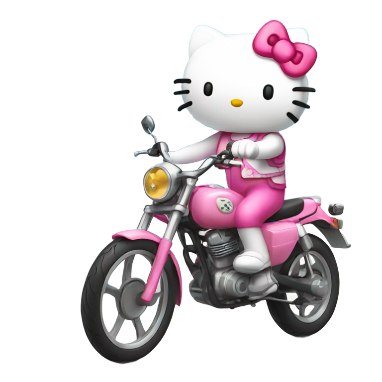 genmoji : Hello kitty on a bike