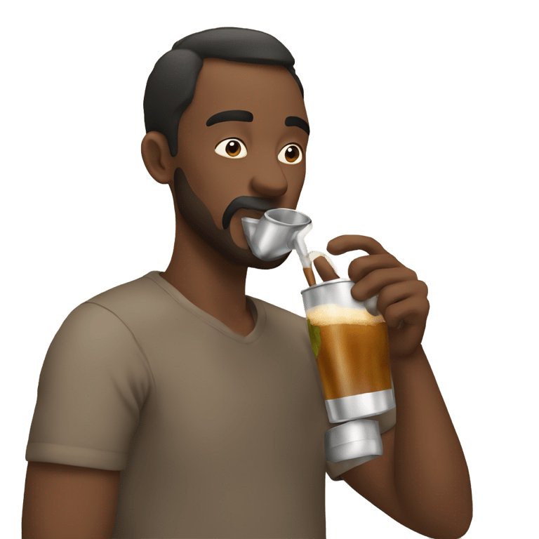 絵文字：マテ茶を飲む男性