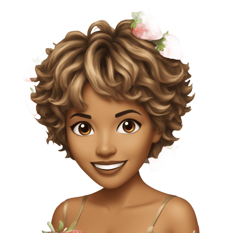 genmoji：halle berry strawberry