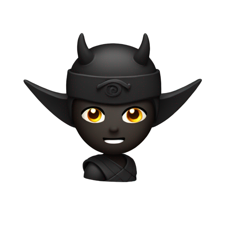 genmoji: ninja emoji with devil’s horns on his head