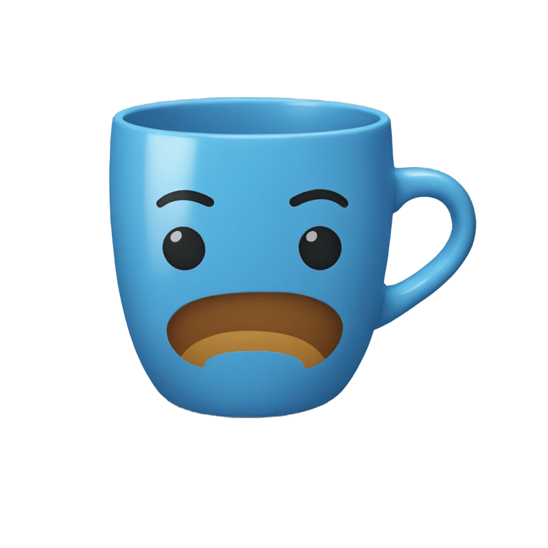 genmoji : Large blue coffee mug