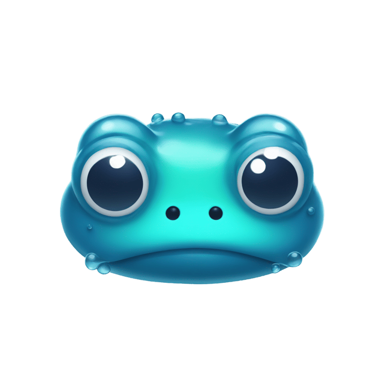 genmoji: slime jelly blue color look like frog head