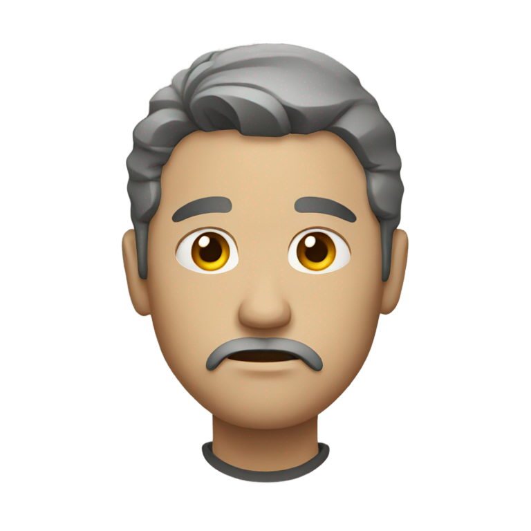 genmoji：皱眉的砂砾男人
